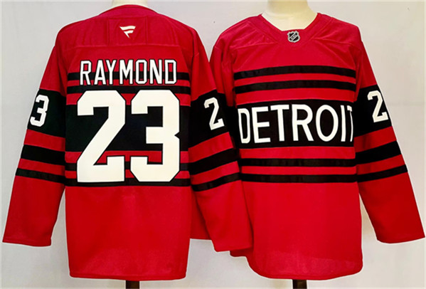 Detroit Red Wings #23 Lucas Raymond Red 2024-25 Reverse Retro Stitched Jersey - Zenithce