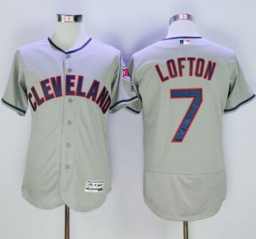 Indians #7 Kenny Lofton Grey Flexbase Authentic Collection Stitched Jersey - Zenithce