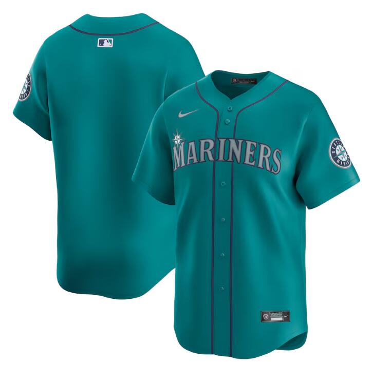 Seattle Mariners Blank Aqua Alternate Limited Stitched Jersey - Zenithce