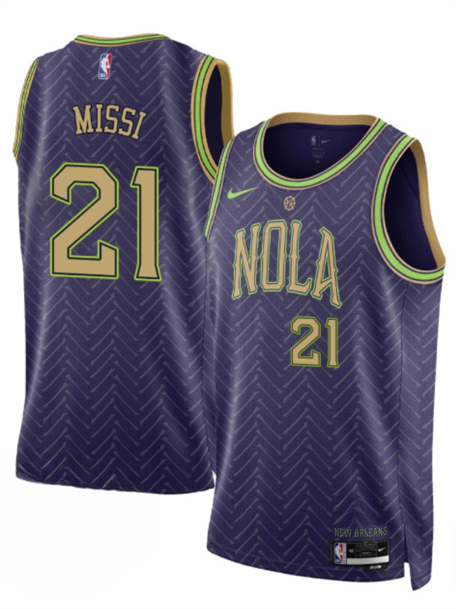 New Orleans Pelicans #21 Yves Missi Purple 2024-25 City Ediiton Stitched Jersey - Zenithce