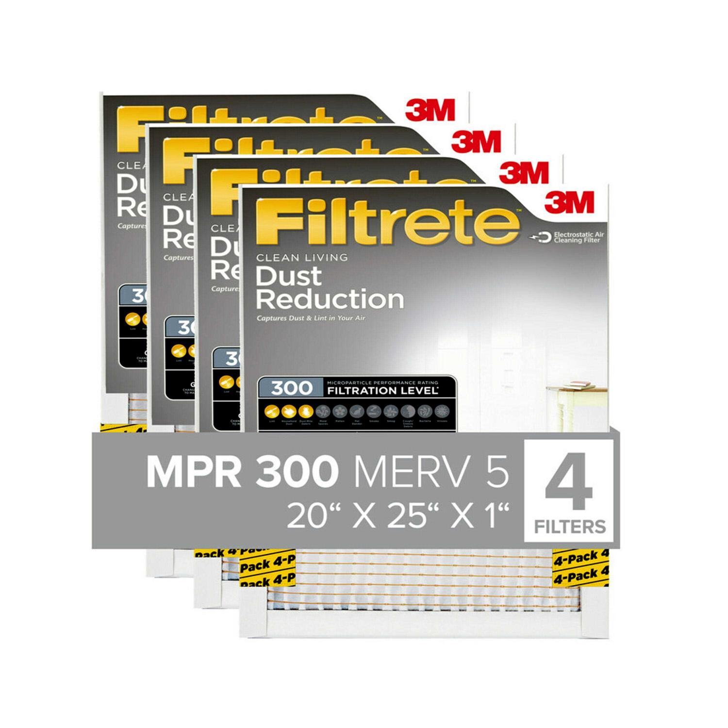 Filtrete AC Furnace Air Filter MPR 300 Clean Living Basic Dust - Zenithce