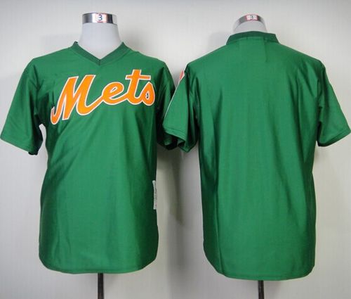 Mitchell And Ness Mets Blank Green Throwback Stitched Jersey - Zenithce