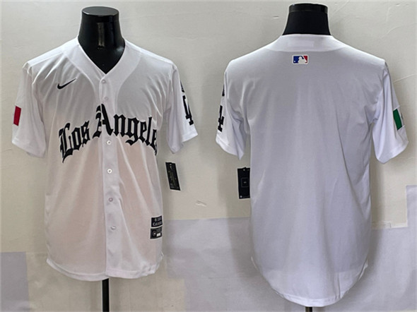 Los Angeles Dodgers Blank White Mexico 2025 LA Gothic Style With Fernando Patch Vapor Premier Limited Stitched Jersey - Zenithce