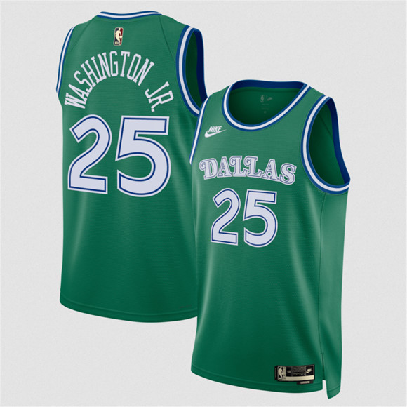 Dallas Mavericks #25 P.J. Washington Green 2025 Classic Edition Stitched Jersey - Zenithce