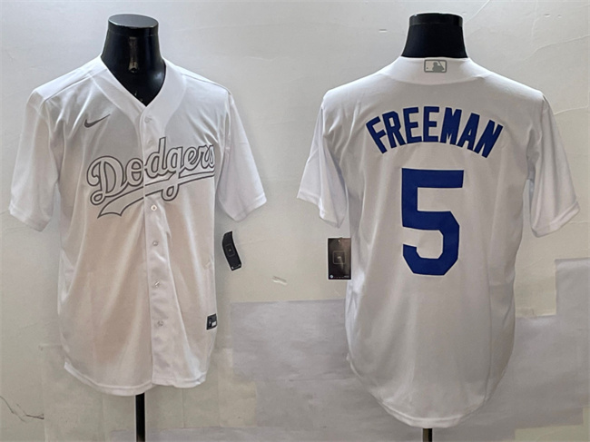 Los Angeles Dodgers #5 Freddie Freeman White Fashion Cool Base Stitched Jersey - Zenithce