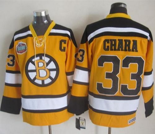Bruins #33 Zdeno Chara Yellow Winter Classic CCM Throwback Stitched Jersey - Zenithce