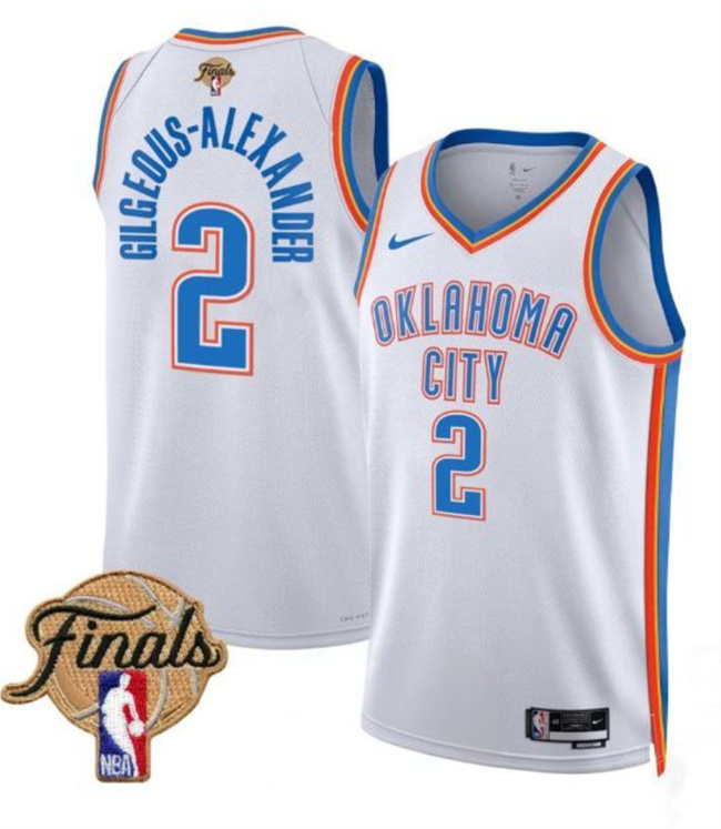 Oklahoma City Thunder #2 Shai Gilgeous-Alexander White 2025 Finals Association Edition Stitched Jersey - Zenithce