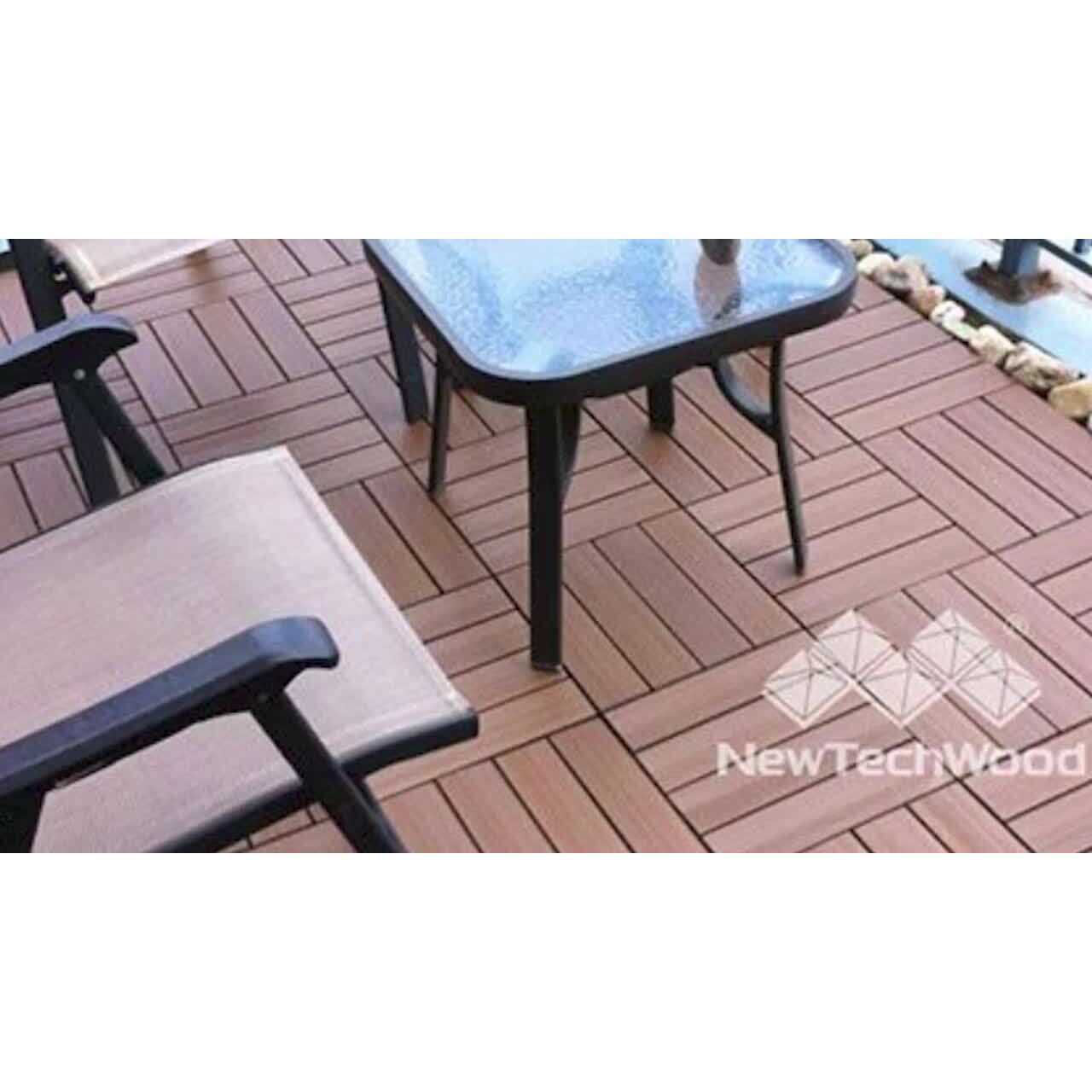 NewTechWood UltraShield Naturale 1 ft. x 1 ft. Quick Deck Outdoor Composite Deck Tile - Zenithce