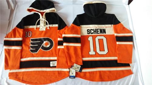Flyers #10 Brayden Schenn Orange Sawyer Hooded Sweatshirt Stitched Jersey - Zenithce