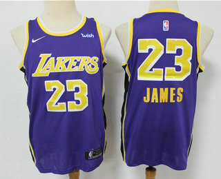 Los Angeles Lakers #23 LeBron James Purple NEW 2021 Wish Swingman Stitched Jersey - Zenithce