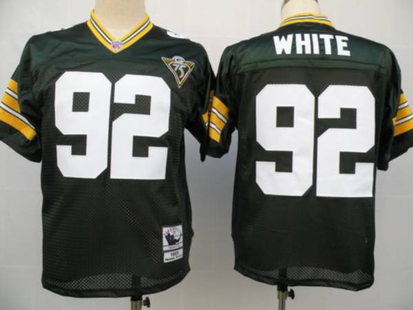 Mitchell Ness Packers #92 Reggie White Green With 75th Patch Stitched Jersey - Zenithce
