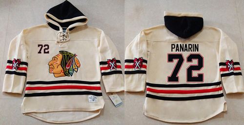 Blackhawks #72 Artemi Panarin Cream Heavyweight Pullover Hoodie Stitched NHL Jersey - Zenithce