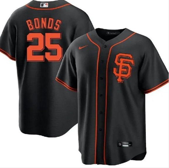 San Francisco Giants #25 Barry Bonds Black Cool Base Stitched Jersey - Zenithce