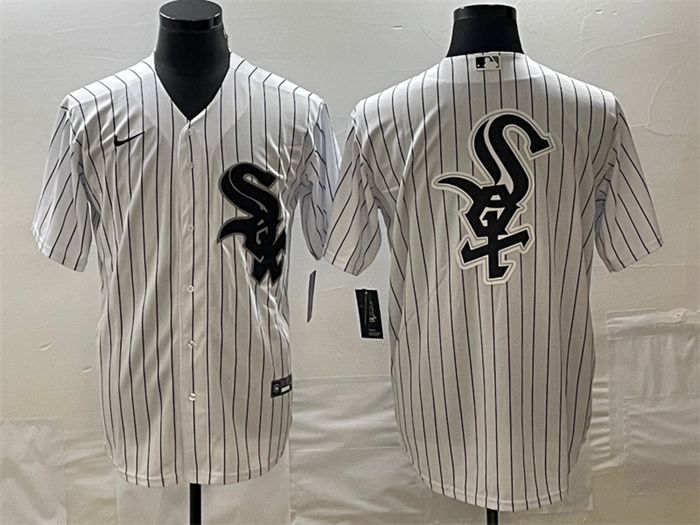 Chicago White Sox White Team Big Logo Cool Base Stitched JerseyS - Zenithce