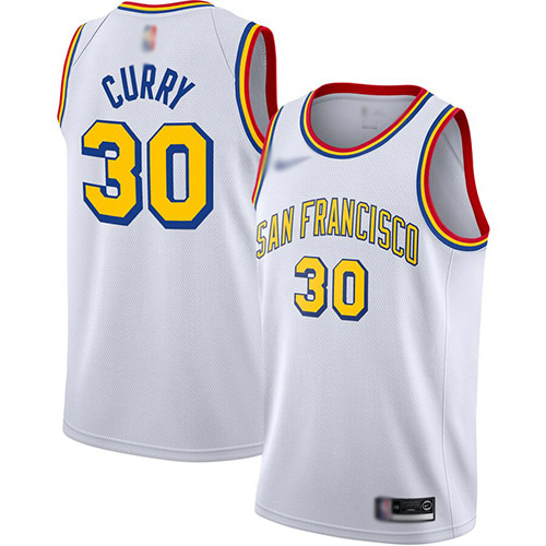 Warriors #30 Stephen Curry White Swingman Hardwood San Francisco Classic Edition Jersey - Zenithce