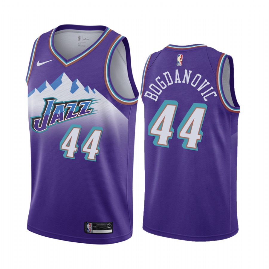 Jazz #44 Bojan Bogdanovic Purple 2019-20 Hardwood Classic Edition Stitched Jersey - Zenithce