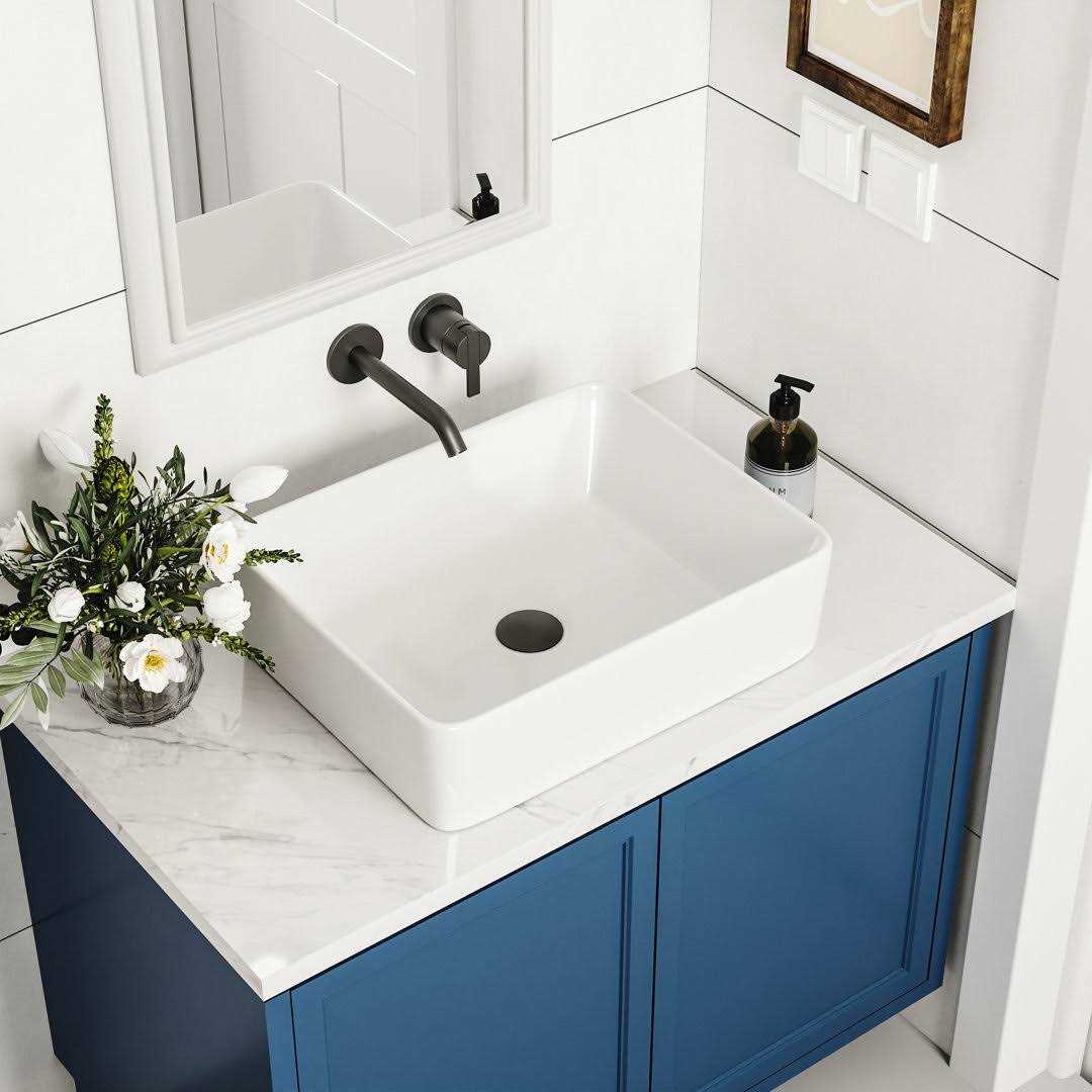 Deervalley DV-1V0048 Liberty 12” White Ceramic Rectangular Vessel Bathroom Sink - Zenithce