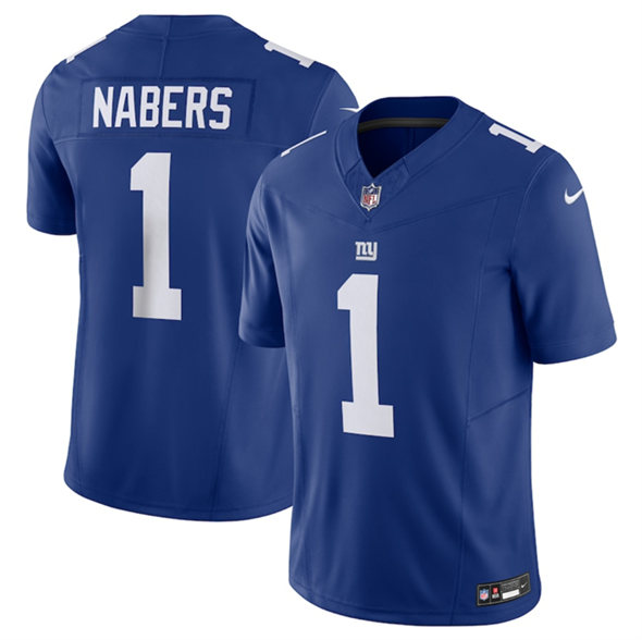 New York Giants #1 Malik Nabers Blue 2024 Draft F.U.S.E. Vapor Untouchable Limited Football Stitched Jersey - Zenithce