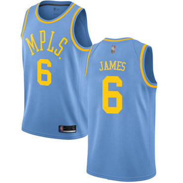 Lakers #6 LeBron James Royal Blue Swingman Hardwood Classics Jersey - Zenithce