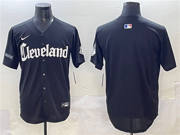 Cleveland Guardians Blank Black Gothic Vapor Premier Limited Stitched Jersey - Zenithce