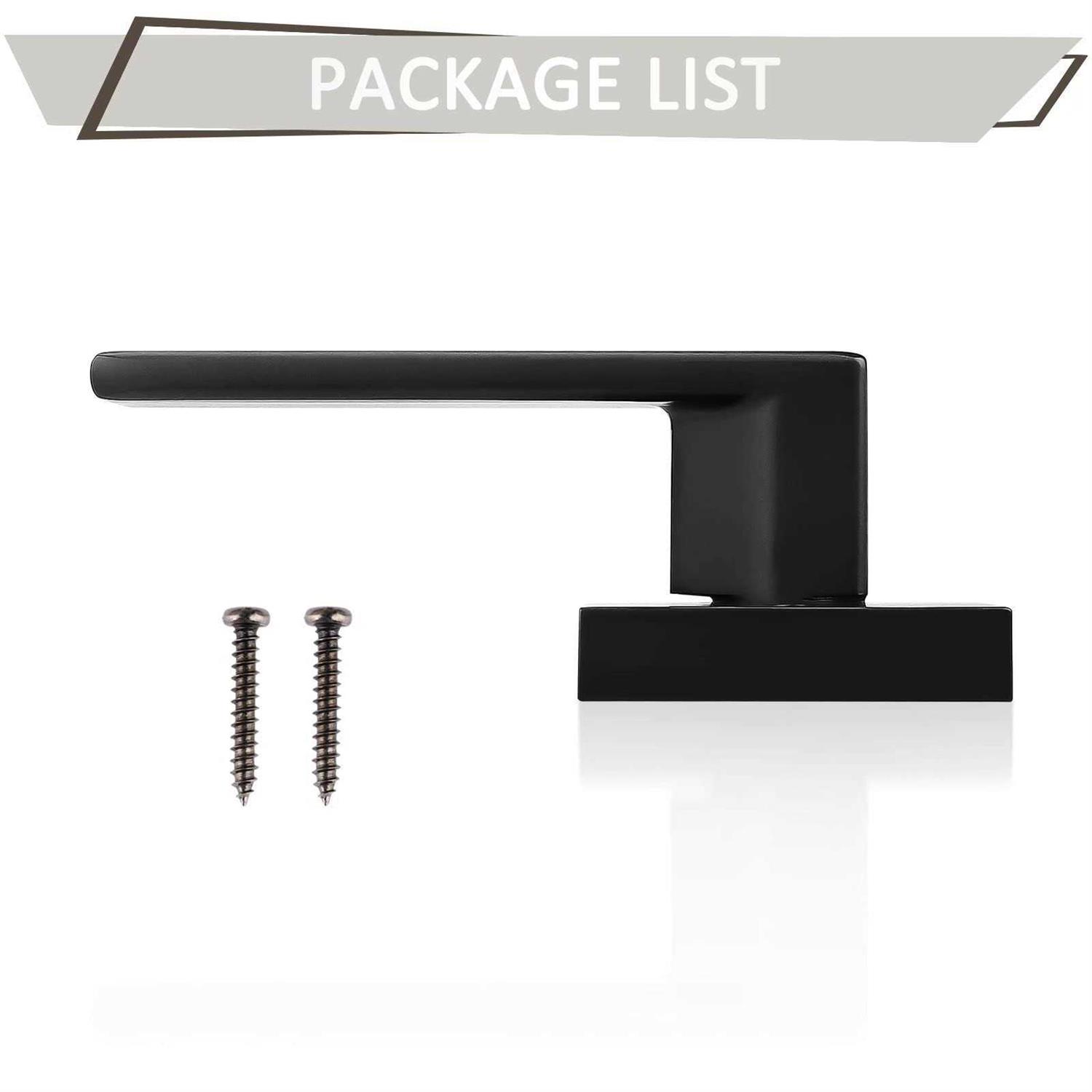 Probrico Square Interior Door Lever Door Knob Door Handle Lock Half Dummy Keyless Door Knobs Doorblack - Zenithce