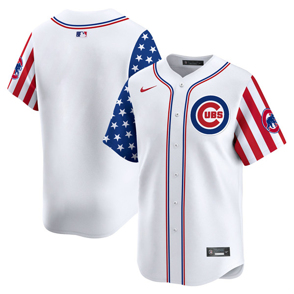 Chicago Cubs Blank White 2024 Independence Day Vapor Limited Stitched Jersey - Zenithce