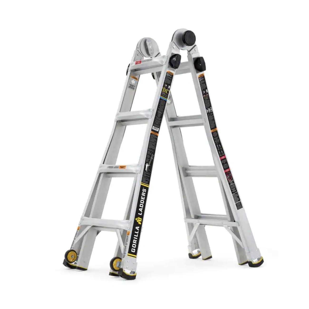 Gorilla Ladders Reach MPXW Aluminum Multi-Position Ladder with Wheels - Zenithce