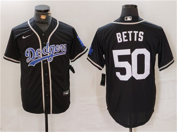 Los Angeles Dodgers #50 Mookie Betts Black Fashion Cool Base Stitched Jersey - Zenithce
