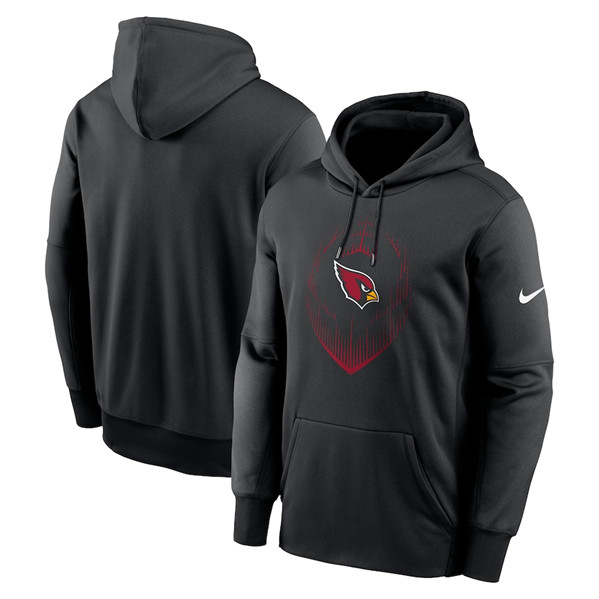 Arizona Cardinals Black Icon Performance Pullover Hoodie - Zenithce