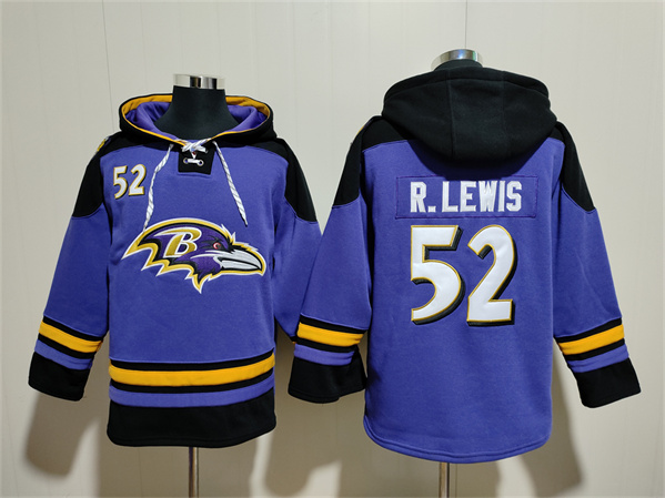 Baltimore Ravens #52 Ray Lewis Ageless Must-Have Lace-Up Pullover Hoodie - Zenithce