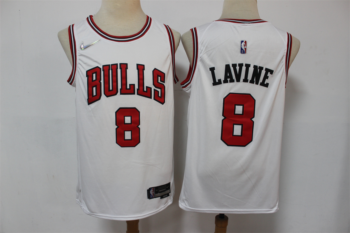 Chicago Bulls #8 Zach LaVine White 75th Anniversary Diamond 2021 Stitched Jersey - Zenithce