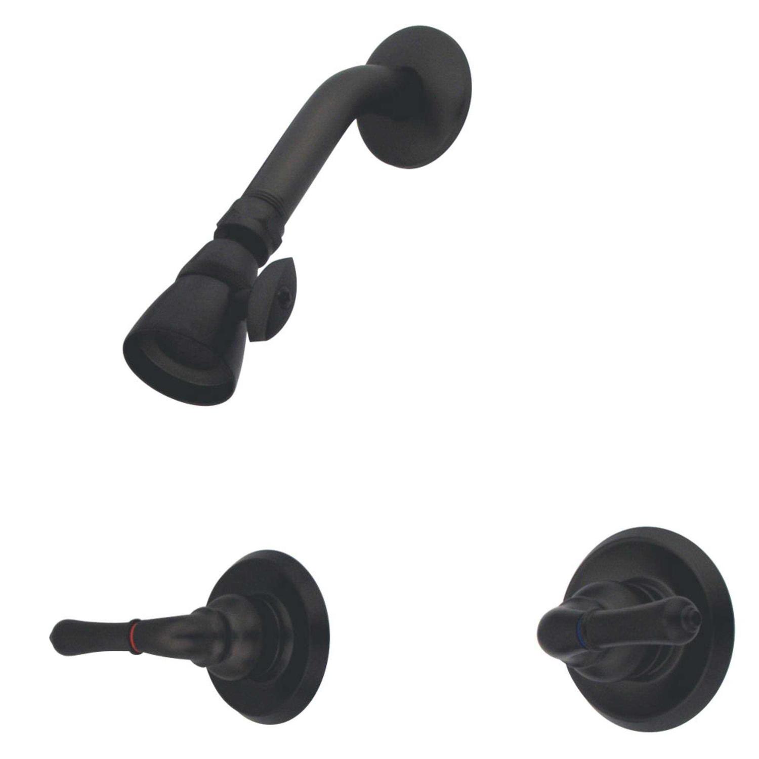 Kingston Brass KB245AX Magellan Twin Handle Tub Shower Faucet With Decor Cross Handle - Zenithce