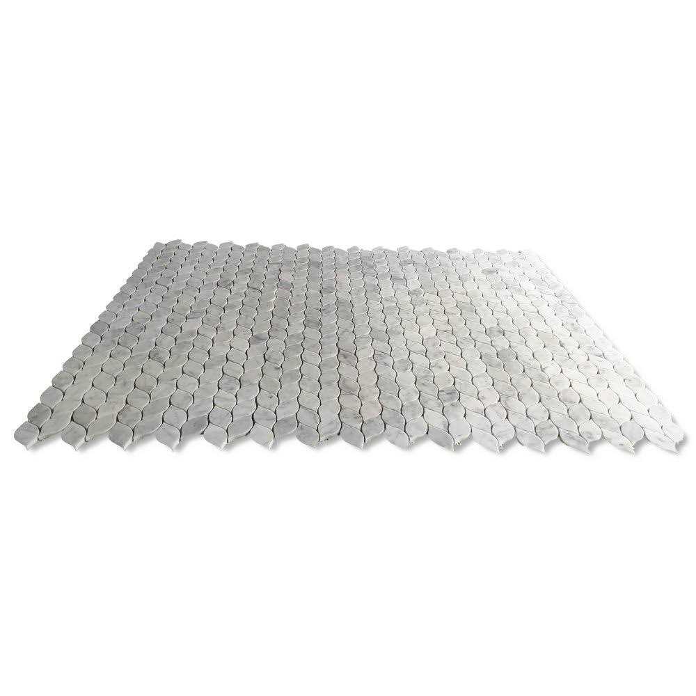 Marble Online Hexagon Snowflake Thassos White Marble Mosaic Tile Black Green Gold - Zenithce