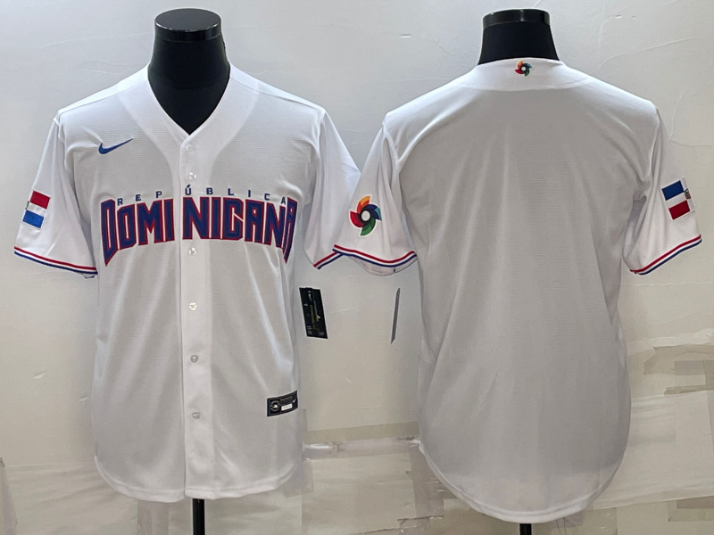 Dominican Republic 2023 White World With Patch Classic Stitched Jersey - Zenithce