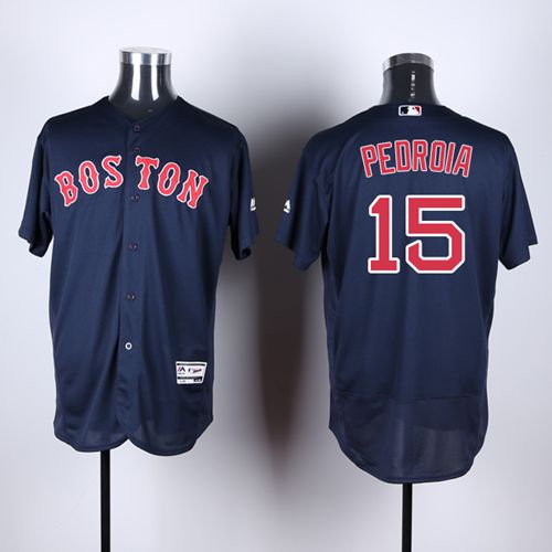 Red Sox #15 Dustin Pedroia Navy Blue Flexbase Authentic Collection Stitched Jersey - Zenithce