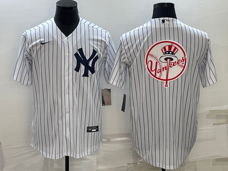 New York Yankees White Team Big Logo Cool Base Stitched Jersey - Zenithce