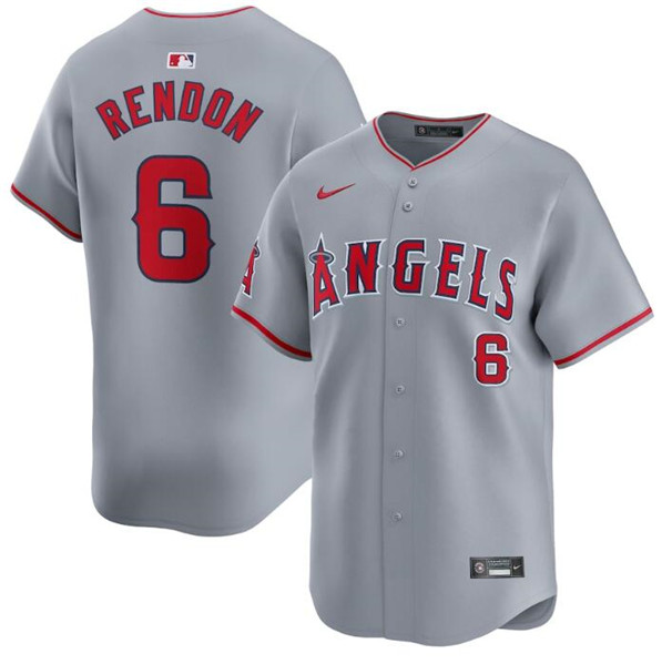 Los Angeles Angels #6 Anthony Rendon Gray Away Limited Stitched Jersey - Zenithce