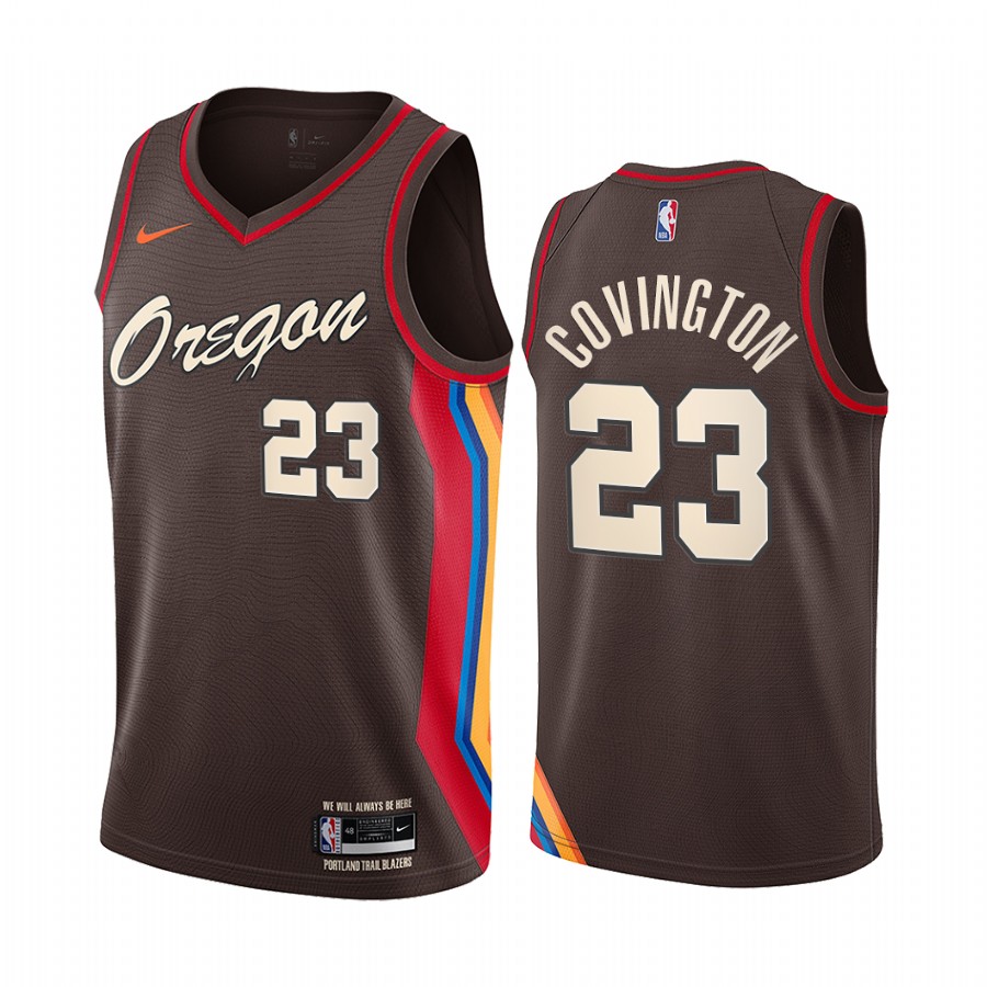 Blazers #23 Robert Covington Chocolate Swingman 2020-21 City Edition Jersey - Zenithce