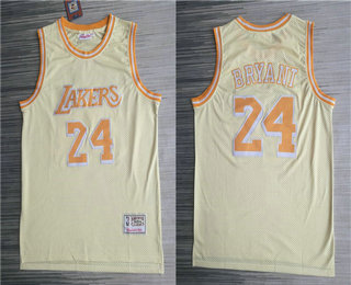 Los Angeles Lakers #24 Kobe Bryant Gold Hardwood Classics Soul Throwback Limited Jersey - Zenithce
