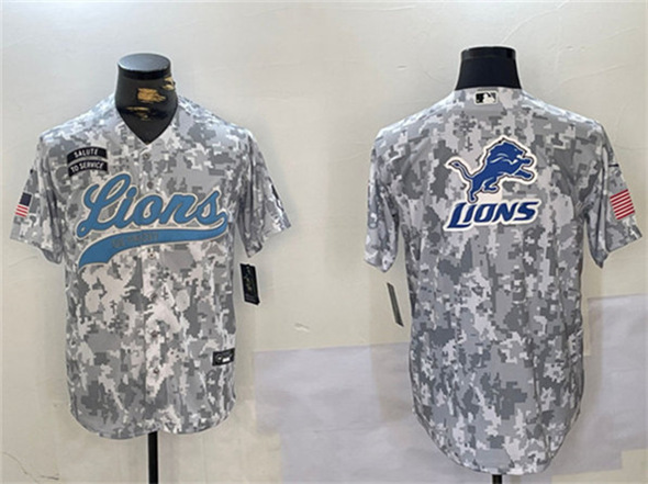 Detroit Lions Team Big Logo 2024 Arctic Camo Salute To Service Stitched Jersey - Zenithce