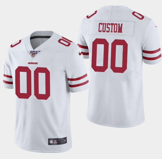 49ers Customized White 2019 100th Season Vapor Untouchable Limited Stitched Jersey. - Zenithce