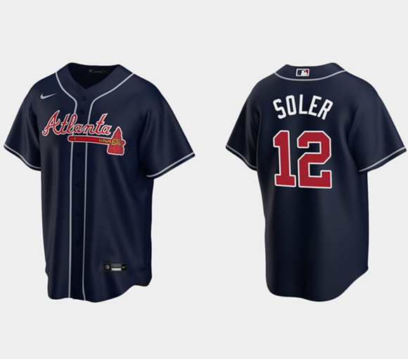 Atlanta Braves #12 Jorge Soler Navy Cool Base Stitched Jersey - Zenithce