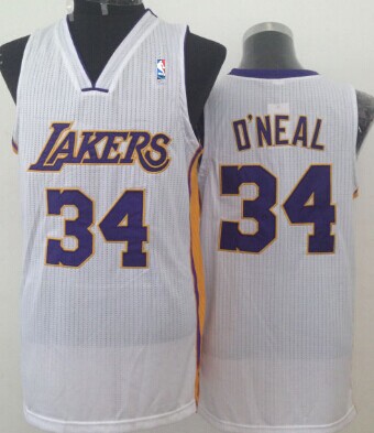 Los Angeles Lakers #34 Shaquille O'neal White Swingman Jersey - Zenithce