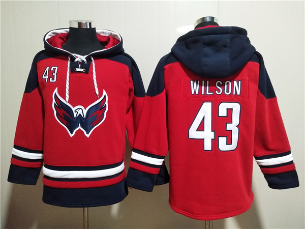 Washington Capitals #43 Tom Wilson Red Ageless Must-Have Lace-Up Pullover Hoodie - Zenithce