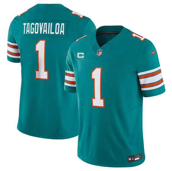 Miami Dolphins #1 Tua Tagovailoa Aqua 2024 F.U.S.E. Alternate With 3-Star C Patch Vapor Limited Stitched Jersey - Zenithce