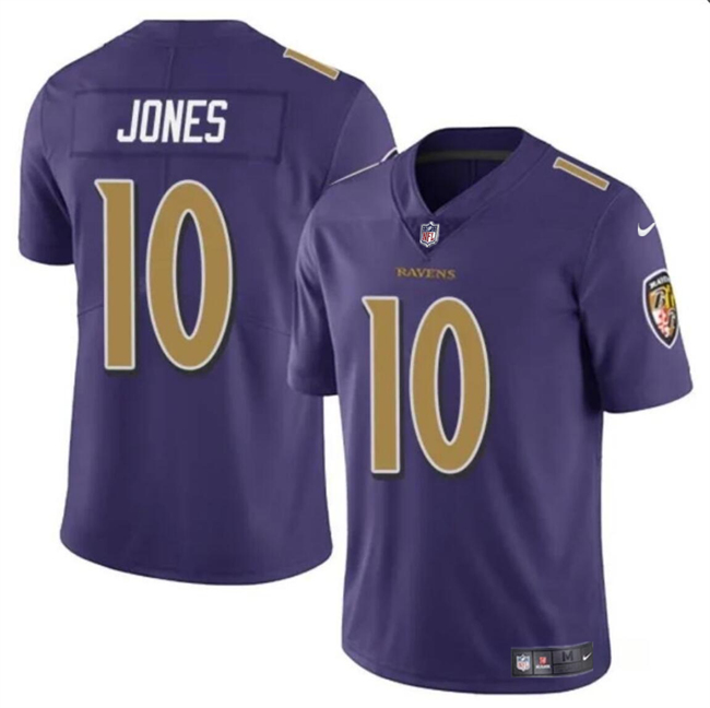 Baltimore Ravens #10 Emory Jones Purple Vapor Limited Jersey - Zenithce