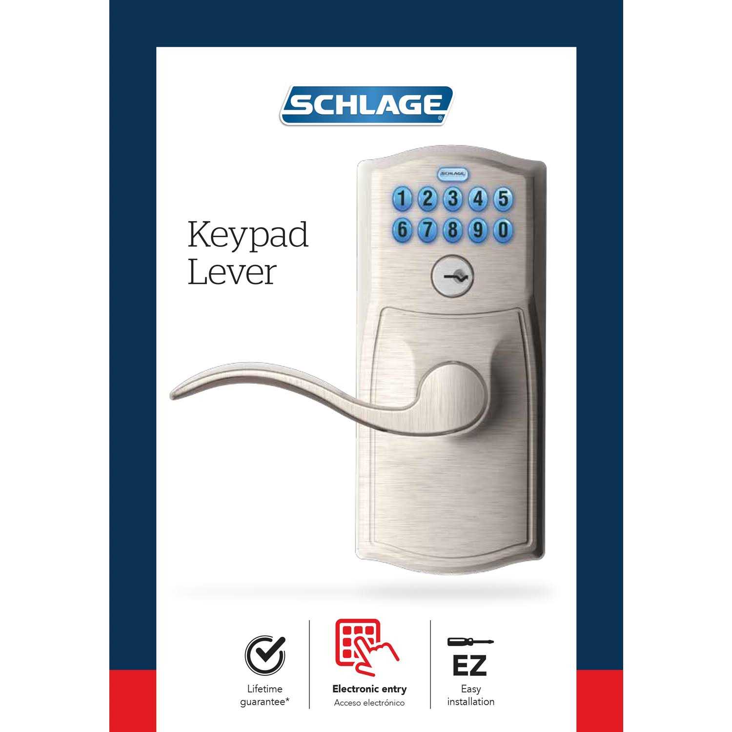 Schlage Camelot Lever Aged Bronze Electronic Keypad Entry Lock - Zenithce