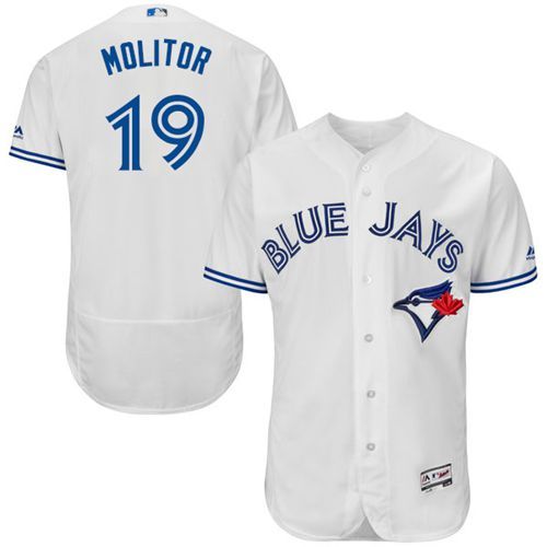 Blue Jays #19 Paul Molitor White Flexbase Authentic Collection Stitched Jersey - Zenithce