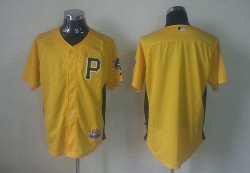 Pirates Blank Yellow Cool Base Stitched Jersey - Zenithce