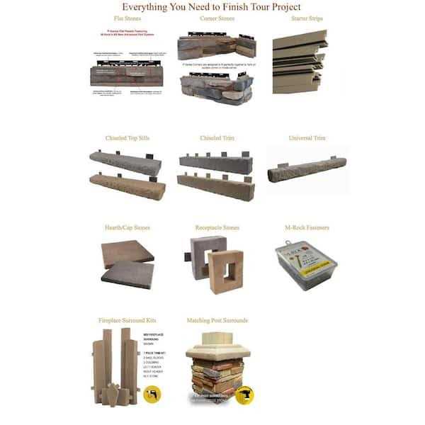 M-Rock P-Series 5 in x 20 Ledge Stone Concrete Stone Veneer - Zenithce